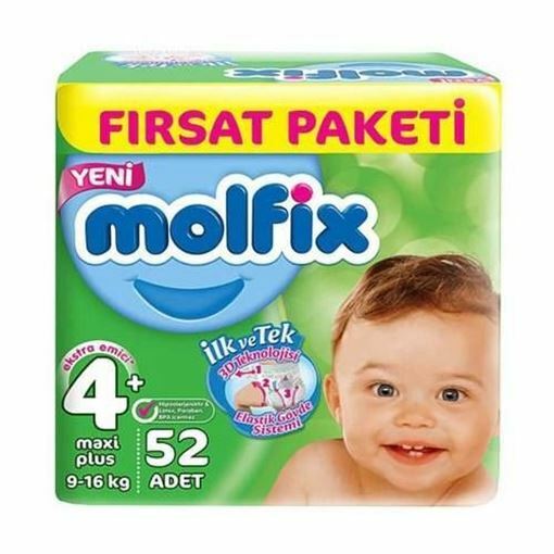 Molfix 3D Fırsat Paketi Bebek Bezi 9-16 KG 4+ Beden 52 Adet Resmi